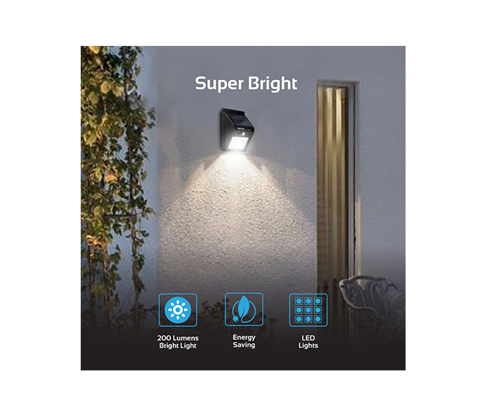 Promate Solarway-3 Solar Powered LED Light with Intelligent Motion Sensors - Black - Zoom Image 5