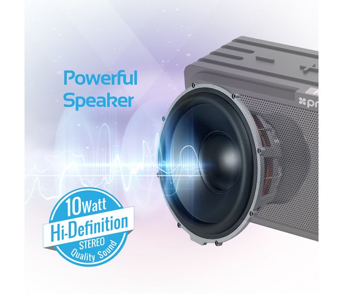 Promate Rustic-3 10W IPX6 Waterproof Wireless Speaker with Micro SD Card Slot - Black - Zoom Image 4