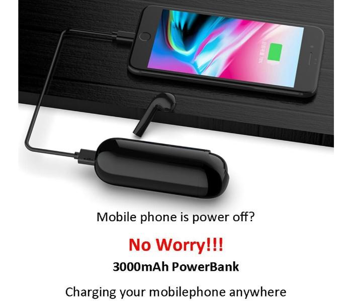 HBQ I9 Mini Bluetooth Wireless Earphone with 2 in 1 Charging Box and External Power Bank with Capacity of 3,300 mAh White - Zoom Image 10