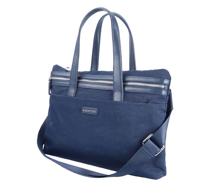 Promate Roxy-LD 15.6 inch Shoulder Laptop Bag with Organized Zipper Pockets, Blue - Zoom Image 5