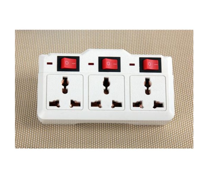 3 Way Extension Socket Plug with Switch and Led Indicator ZE32 White - Zoom Image 2