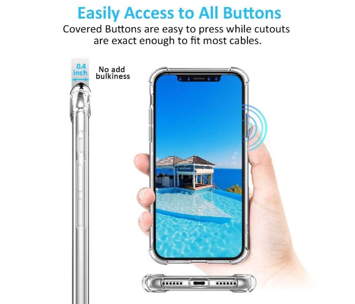 Shockproof Silicone TPU Transparent Back Case For iPhone XS Max SSHT6 Clear - Zoom Image 2