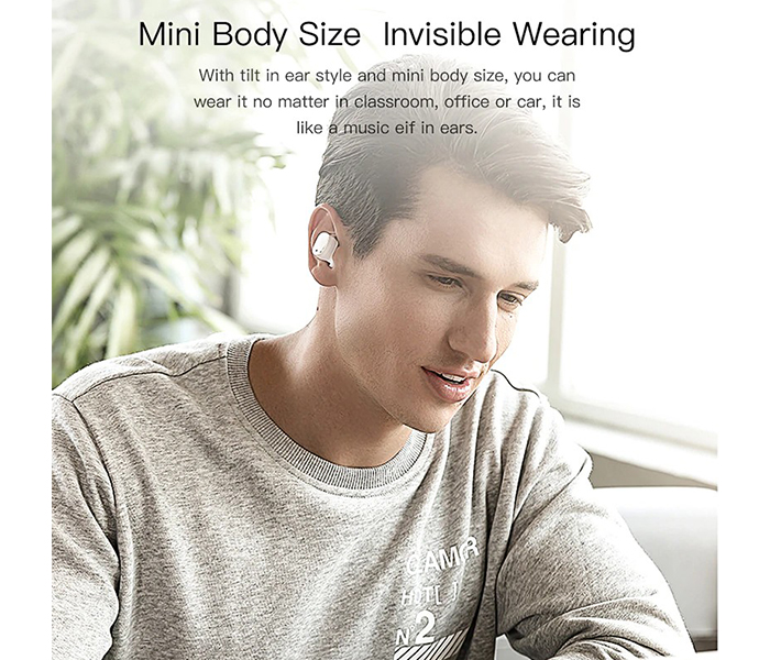 QCY T1 Pro Touch Control Bluetooth Earphones TWS Mini Wireless Headset with Mic - Silver - Zoom Image 4