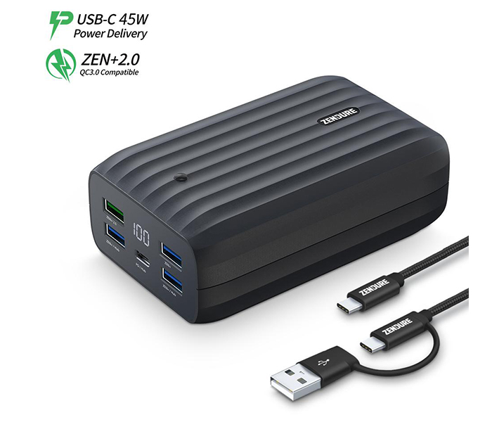 Zendure ZDPX6PD X6 20100 mAh Power Bank & USB Hub with 45W PD & QC - Black - Zoom Image 2