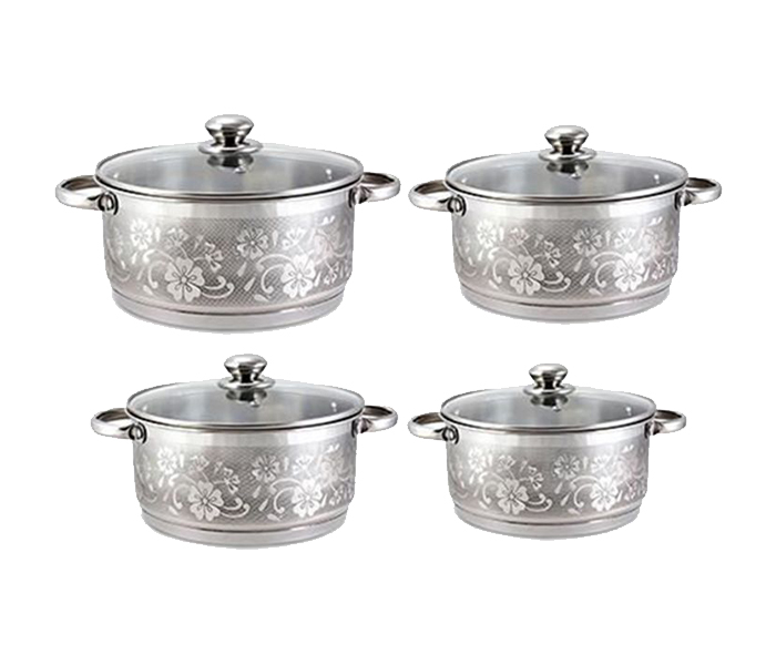 Royalford RF8409 8 Pieces Stainless Steel Casserole Set - Silver - Zoom Image