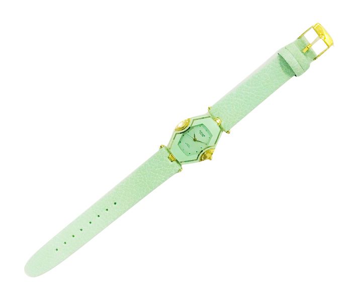 Qmax 0025QE05 Fashionable ladies Water Resistant Analog Watch Light green - Zoom Image 2