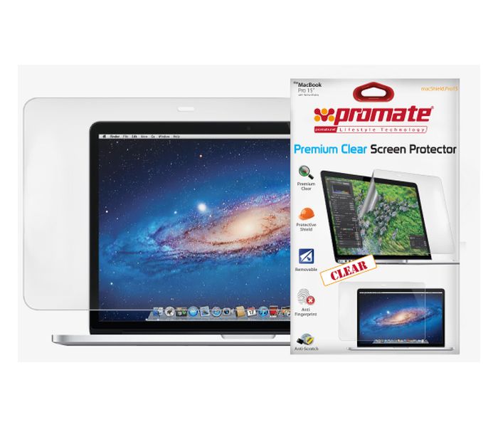 Promate MacShield.Pro15 15-inch Premium Clear Screen Protector, Clear - Zoom Image 4