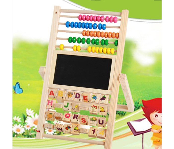 Taqdeer 204-012 Multi-purpose Drawing Board, Wooden Abacus Toy Frame Multicolor - Zoom Image 2