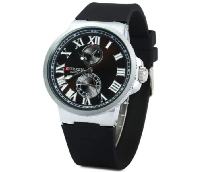 Curren 8160 Quartz Analog Watch For Men Black - Zoom Image 2