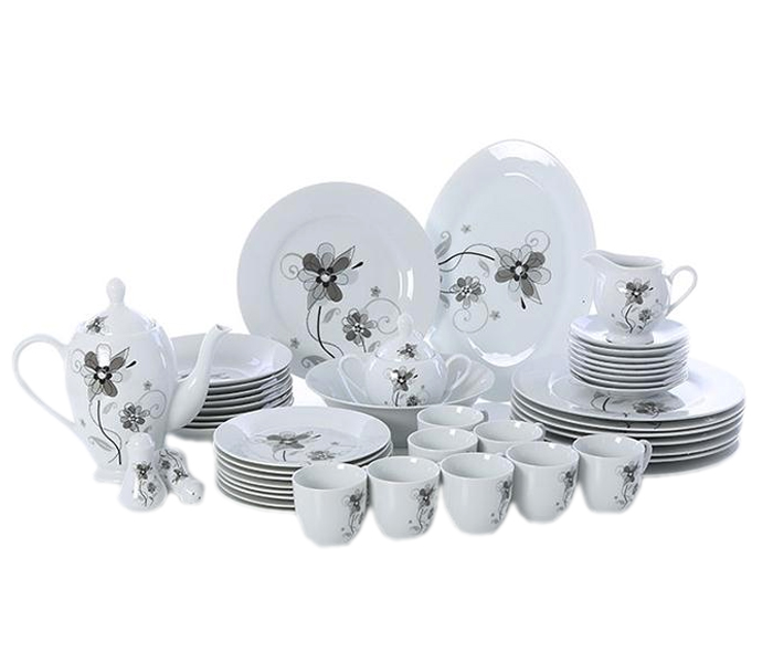 Royalford RF6018 Porcelain Ware Dinner Set Round - 49 Pieces - Zoom Image