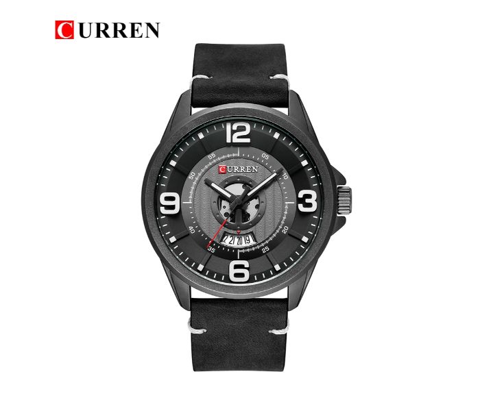 Curren 8305 Fashion Quartz Watch For Men Black - Zoom Image 2