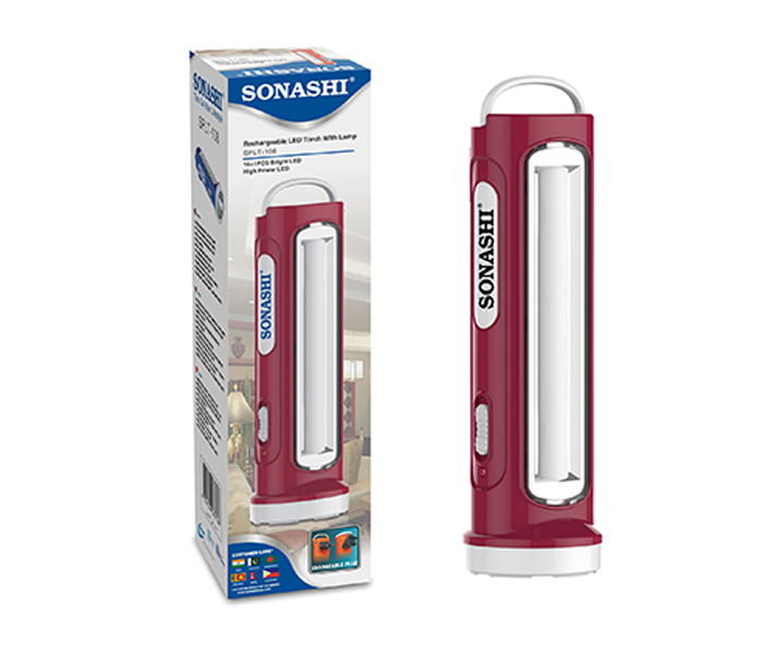 Sonashi SPLT-108 2-In-1 Rechargeable LED Torch with Lamp - Maroon - Zoom Image 3