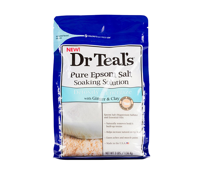 Dr. Teals N14976662A Ginger & Clay Pure Epsom Bath Salt - 1.36Kg - Zoom Image