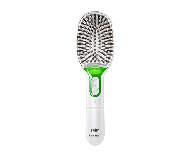 Braun BR-750 Satin Hair 7 Iontech Natural Bristle Hair Brush, White - Zoom Image 4