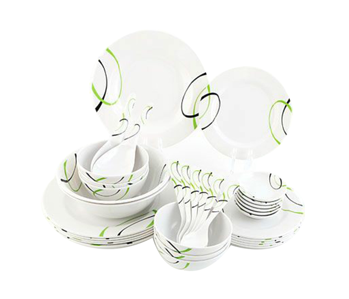 Royalford RF6973 35 Pieces Melamine Ware Dinner Set - White - Zoom Image 4