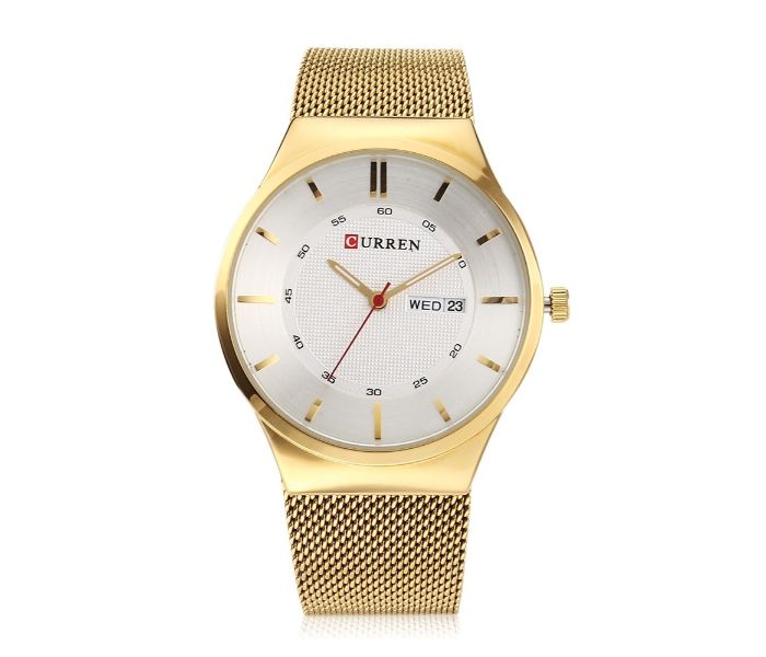 Curren 8311 Stainless Steel Analog Quartz Watch For Men Gold - Zoom Image 2