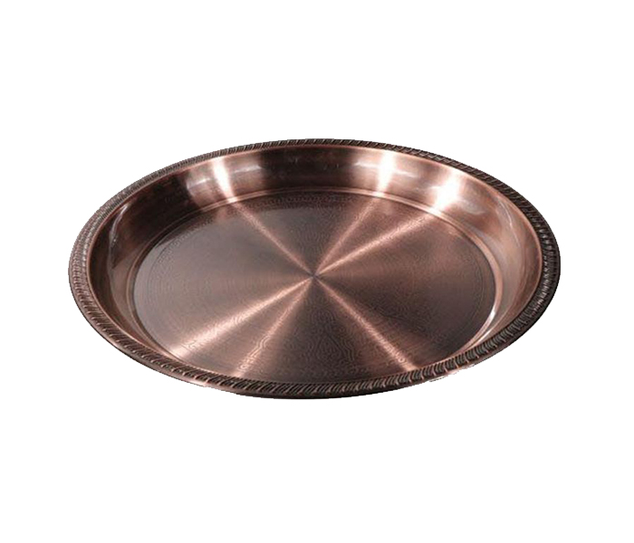 Royalford RF9567 40cm Copper Plated Round Tray - Brown - Zoom Image