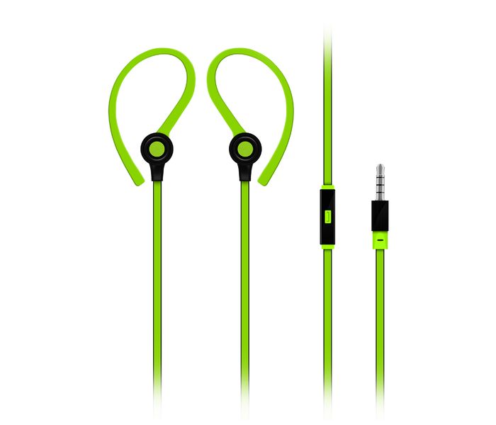 Promate Jazzy In Ear Wired Earhook Headphones with Built-In Microphone, Green - Zoom Image 6