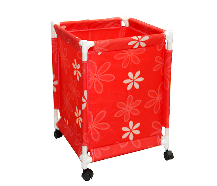 In-House Ls-1110 Foldable Laundry Storage Basket With Wheels - Red - Zoom Image 3