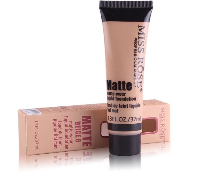 Miss Rose 7601-039N6 Matte Finish Face Makeup Liquid Foundation Beige 6 - Zoom Image