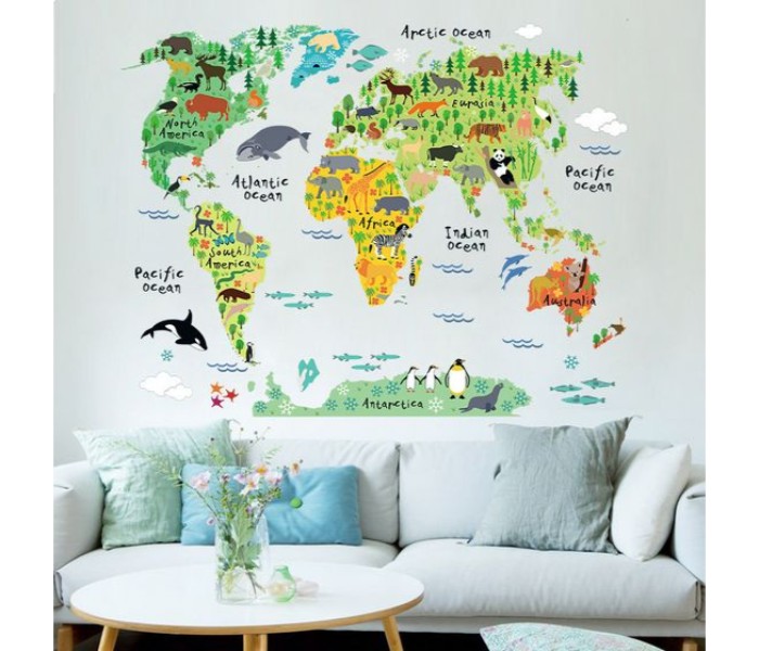 Animal World map Wall sticker WRM010 Assorted - Zoom Image 2