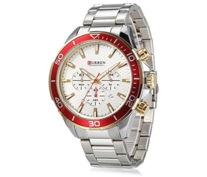 Curren 8309 Luxury Analog Quartz Watch For Men Silver - Zoom Image 1