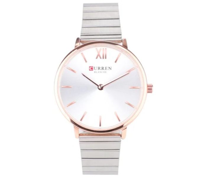 Curren 9040 Analog Quartz Watch For Women Silver and Rose Gold - Zoom Image