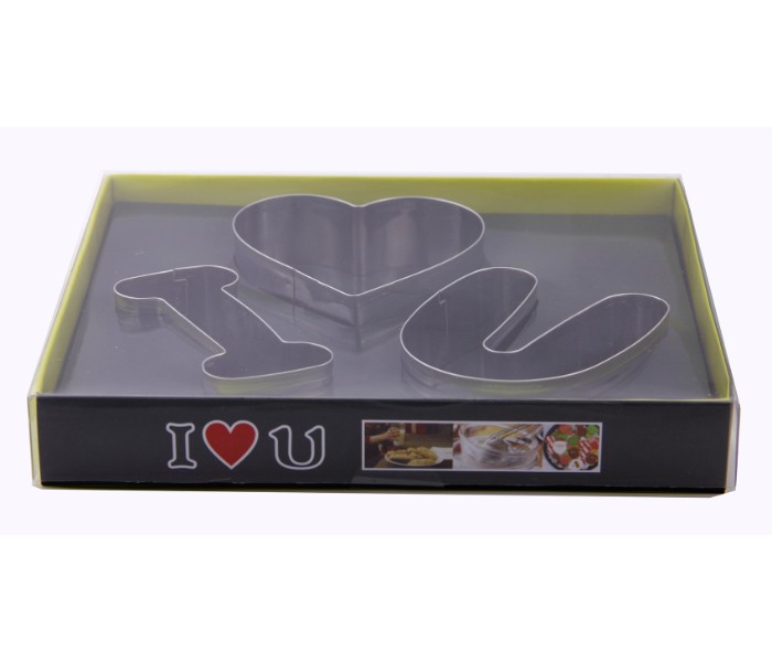 In-house HHNE-7805 3 Pieces I Love U Cookie Cutter Set Stainless Steel - Zoom Image 2