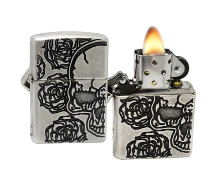 Zippo 28988 Skull Rose Lighter Silver - Zoom Image 1