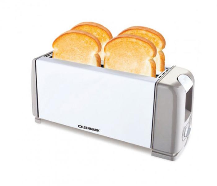 Olsenmark OMBT2270 4 Slice Bread Toaster - White and Grey - Zoom Image 1