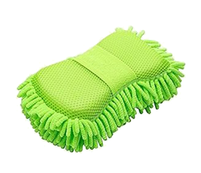 Premium Car Cleaning Hand Duster Sponge with Microfiber Mitts, Green - Zoom Image