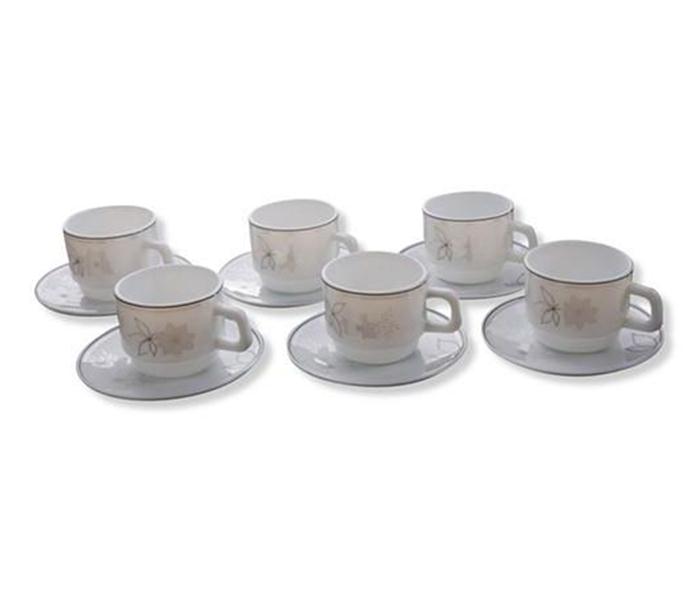 Royalford RF6960 12 Pieces Opal Ware Cup & Saucer - Zoom Image