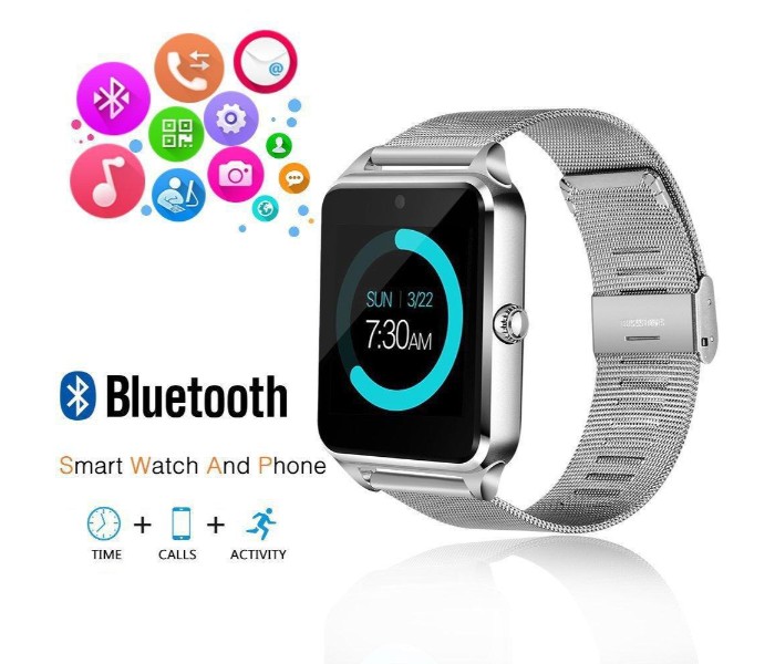 Bluetooth Stainless Steel Smart Watch Phone Support Sim Card, TF Card and Camera Z007 Assorted - Zoom Image 2