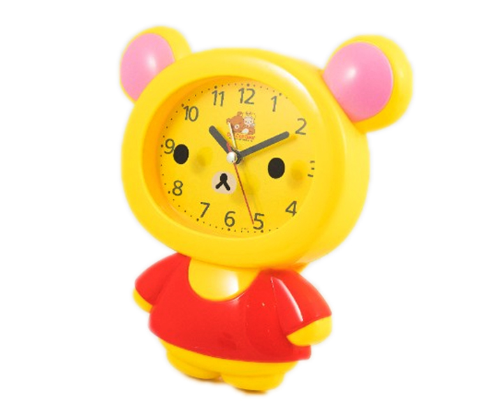 Plastic Analog Round Alarm Table Clock DD10963 Yellow and Red - Zoom Image 2