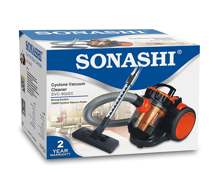 Sonashi SVC-9022C 1200W Cyclone Bagless Vacuum Cleaner - Orange & Black - Zoom Image 3