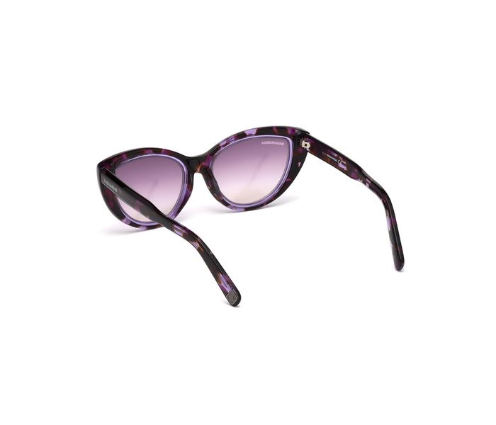 Dsquared2 DQ0170 55Y Cat Eye Colorful Havana Frame & Purple Gradient Mirrored Sunglasses for Women - Zoom Image 2