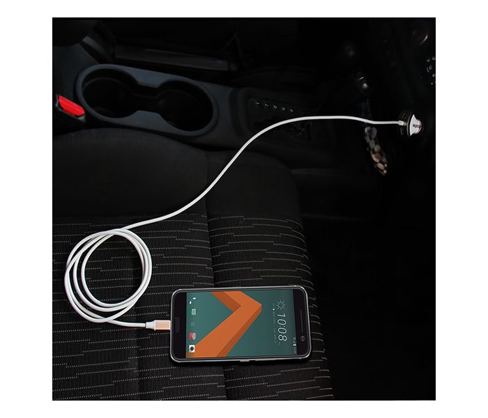 Promate Booster-C 7.2A USB 3.0 Type C Ultra Fast Dual USB Car Charger, Champagne - Zoom Image 4