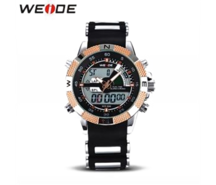 Weide WH 1104PU Mens Digital and Analog Watch Black and Gold - Zoom Image 1