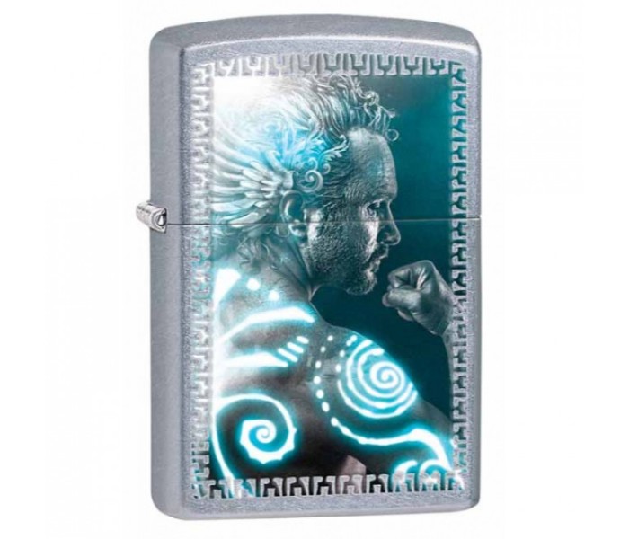 Zippo 28878  Mythical Man Lighter Silver & Blue - Zoom Image