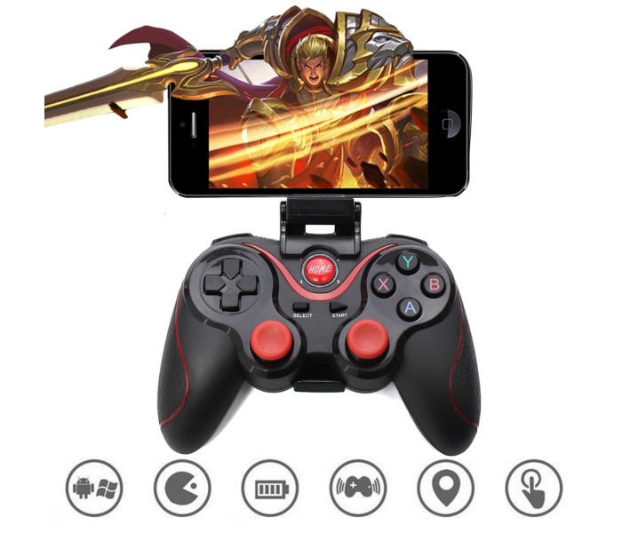 Wireless Bluetooth 3.0 Game Pad Controller with Holder and Reciever for Smart TV, Mobile Phones and Tablets C8 Multicolor - Zoom Image 5