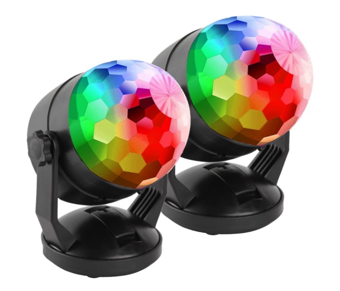 Sound Control LED Rotating RGB -DJ Light with Ceiling and Wall Suction LDJ3 Black - Zoom Image 1