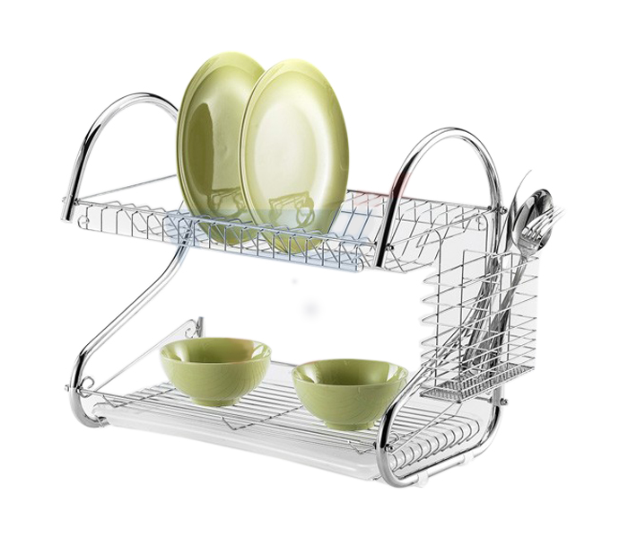 Delcasa DC1025 Stainless Steel 2 Layer Dish Rack - Silver - Zoom Image