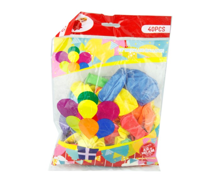 Taqdeer 20-MB 40 Piece 12 Inch Birthday Party Décor Metallic Balloons Multicolor - Zoom Image 2