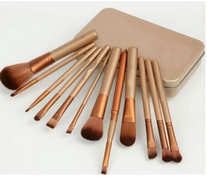 Cosmetic Makeup Beauty Brushes 12 Piece CM015 Beige - Zoom Image 1