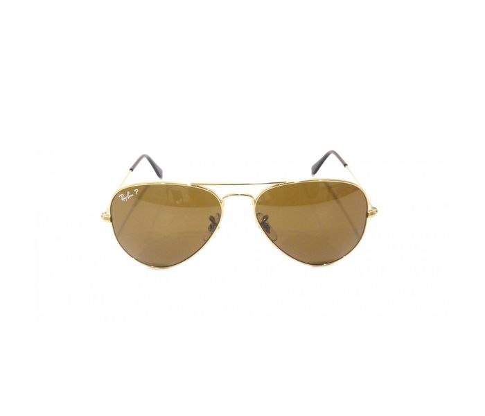 Ray-Ban RB30250015758 Pilot Gold Frame & Polarised Brown Mirrored Sunglasses for Unisex - Zoom Image 1