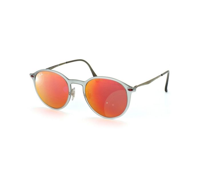 Ray-Ban RB4224 650/6Q 49-20 Round Clear Frame & Red Mirrored Sunglasses for Unisex - Zoom Image 1