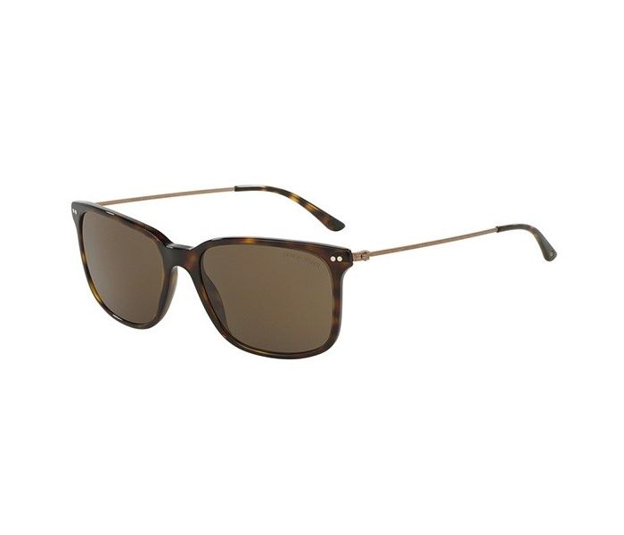 Giorgio Armani 0AR8063 502673 Rectangular Havana Frame & Brown Mirrored Sunglasses for Unisex - Zoom Image