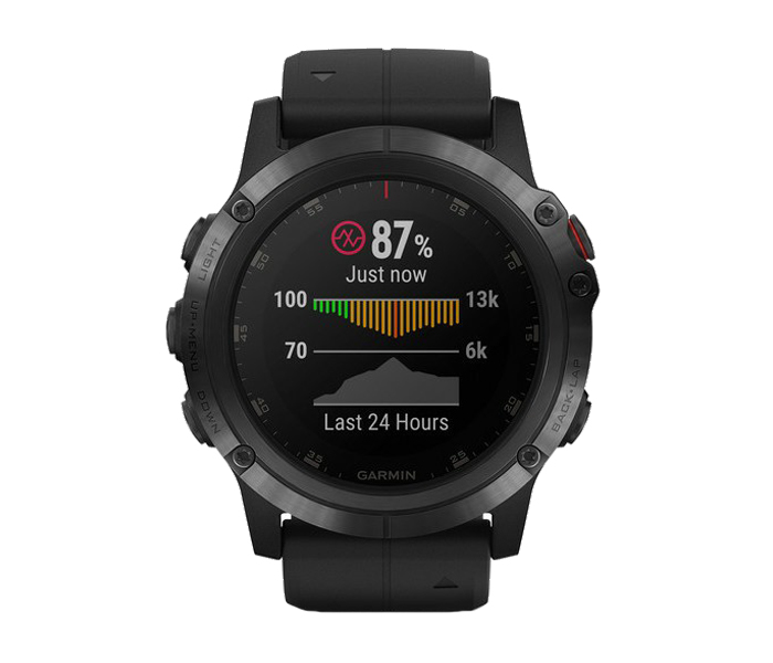 Garmin 010-01989-01 Fenix 5X Plus Smartwatch - Black with Black Band - Zoom Image 3