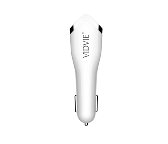 Vidvie CC-501 2.1A Car Adapter with Cable for Smartphone - White - Zoom Image 1