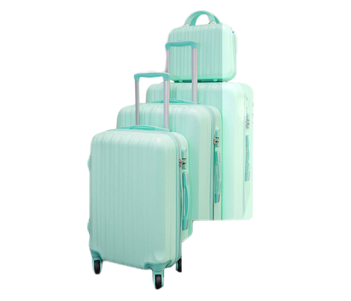 New Travel Gct-322 4 Wheel Hard Trolley 4 Pieces Green - Zoom Image